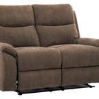 Causeuse inclinable en tissu marron/gris, 2 places
