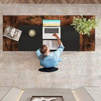 Bureau de 160 cm Noir / Blanc / Gris avec étagère de rangement, poste de travail individuel