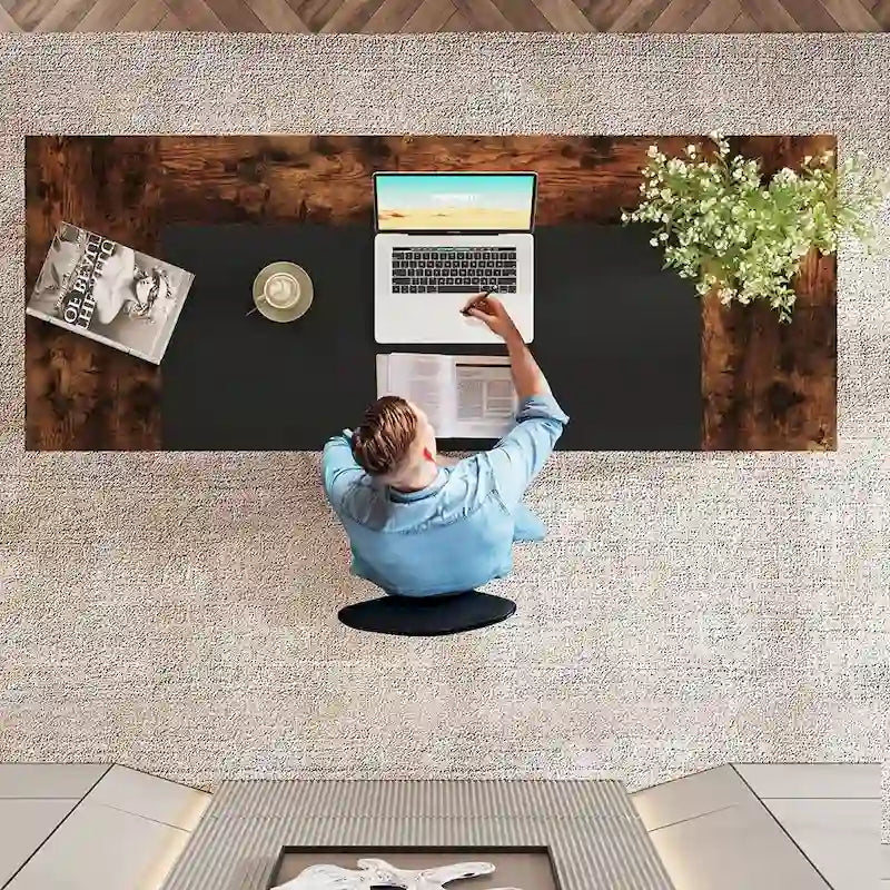 Bureau de 160 cm Noir / Blanc / Gris avec étagère de rangement, poste de travail individuel