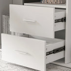 Bureau d'angle en L blanc de 140 cm, 1 personne