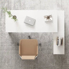 Bureau d'angle en L blanc de 140 cm, 1 personne