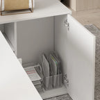 Bureau d'angle en L blanc de 140 cm, 1 personne