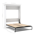 Lit escamotable complet avec organisateur de penderie et tiroirs, blanc/marron Toscane, 84 po de large