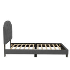 Lit simple plateforme capitonné marron clair / anthracite / gris clair, 1 personne