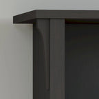 Bureau d'angle vintage noir avec caisson de classement et bibliothèque, 1 personne