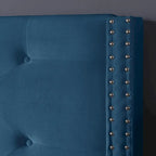 Cadre de lit plateforme capitonné en velours noir/bleu/gris/beige — California King