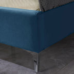 Cadre de lit plateforme capitonné en velours noir/bleu/gris/beige — California King