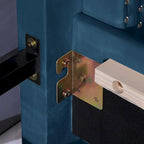 Cadre de lit plateforme capitonné en velours noir/bleu/gris/beige — California King