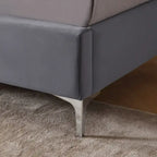 Cadre de lit plateforme capitonné en velours noir/bleu/gris/beige — California King