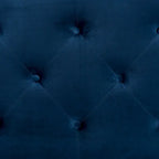 Tête de lit arquée en velours bleu marine, capitonnée, pour lit double/Queen/King