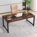 Grand bureau informatique rustique marron, 180 x 90 cm, 1 personne