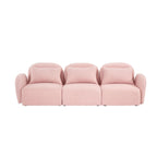 Canapé 3 places en tissu nounours blanc