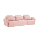 Canapé 3 places en tissu nounours blanc
