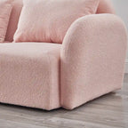 Canapé 3 places en tissu nounours blanc