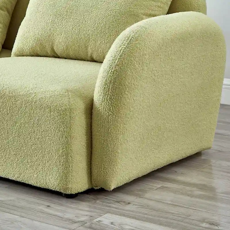 Canapé 3 places en tissu nounours blanc