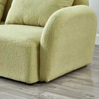 Canapé 3 places en tissu nounours blanc