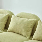 Canapé 3 places en tissu nounours blanc