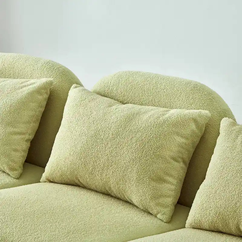 Canapé 3 places en tissu nounours blanc