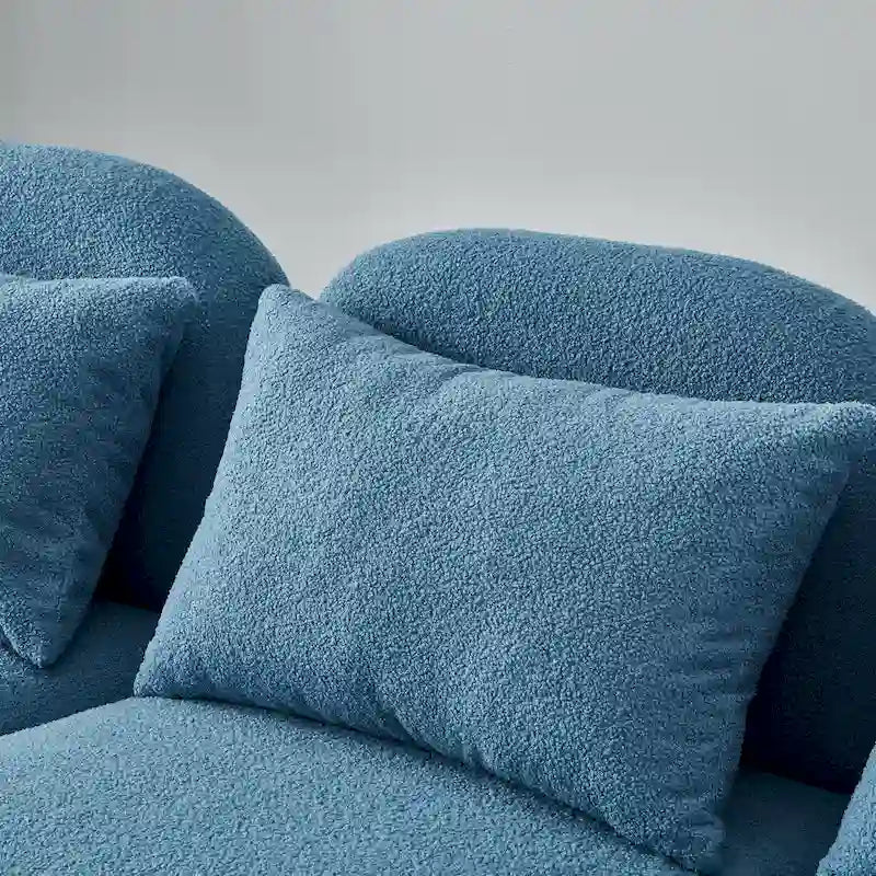 Canapé 3 places en tissu nounours blanc