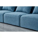 Canapé 3 places en tissu nounours blanc