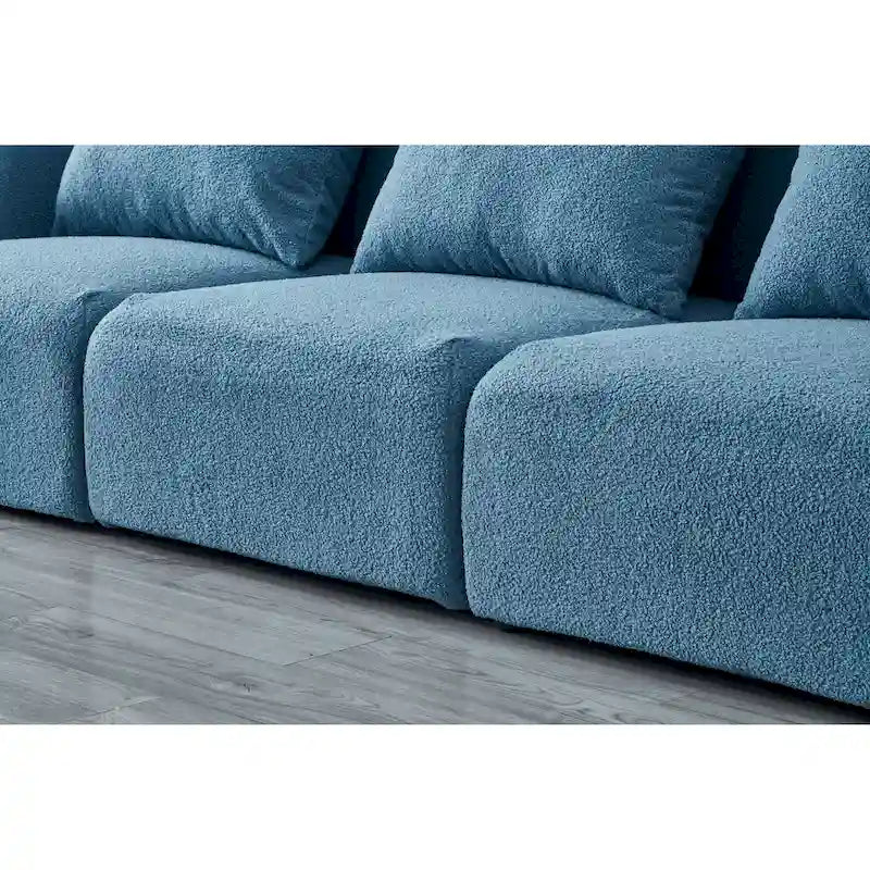Canapé 3 places en tissu nounours blanc