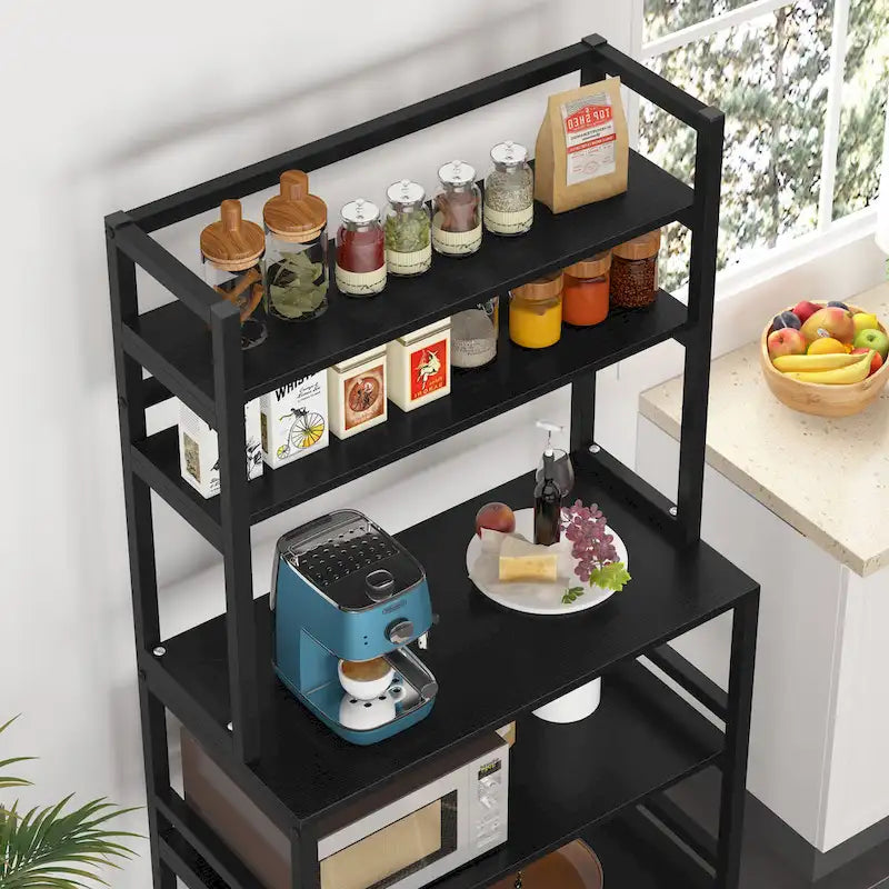 Étagère de Boulanger à 5 Niveaux avec Hutte, Multicolore / Noir / Blanc, 1 Unité