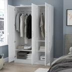 Armoire-penderie blanche 2 portes avec tringle et étagères