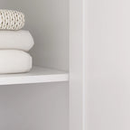 Armoire-penderie blanche 2 portes avec tringle et étagères