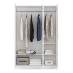 Armoire-penderie blanche 2 portes avec tringle et étagères