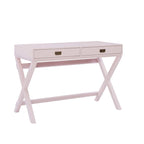 Bureau d'écriture rose / rose clair avec 2 tiroirs, 1 personne