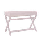 Bureau d'écriture rose / rose clair avec 2 tiroirs, 1 personne