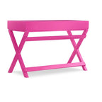 Bureau d'écriture rose / rose clair avec 2 tiroirs, 1 personne