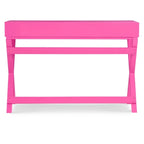 Bureau d'écriture rose / rose clair avec 2 tiroirs, 1 personne