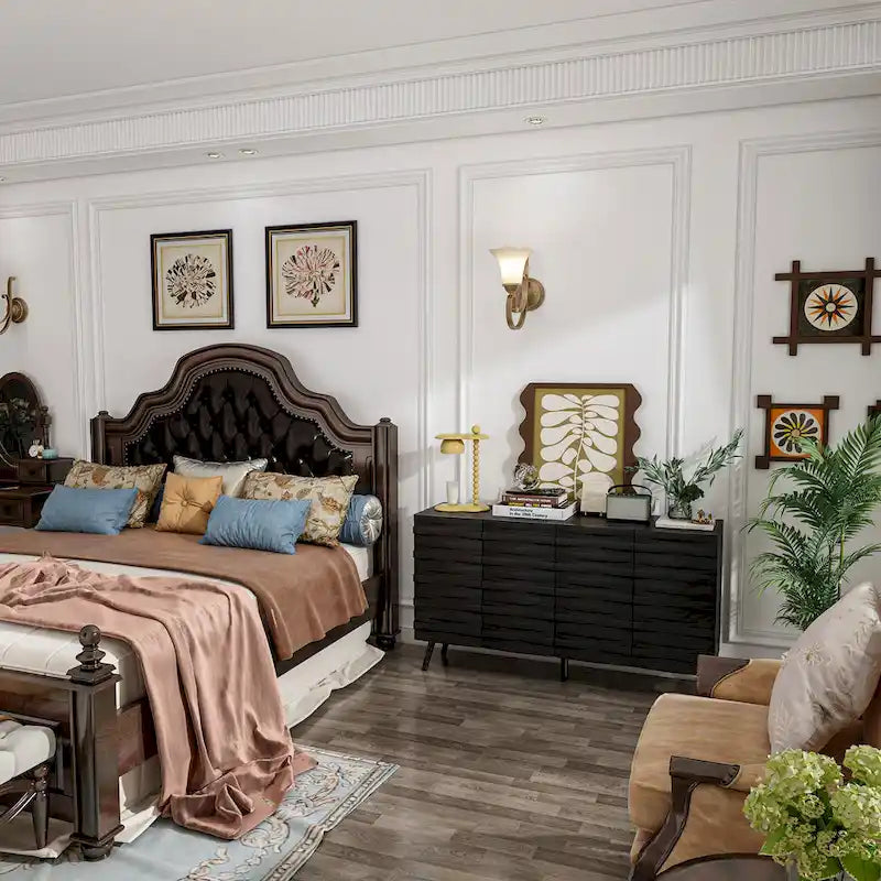 Buffet Noir avec Étagères Réglables, Meuble de Rangement à 2 Portes, pour 1 Utilisateur