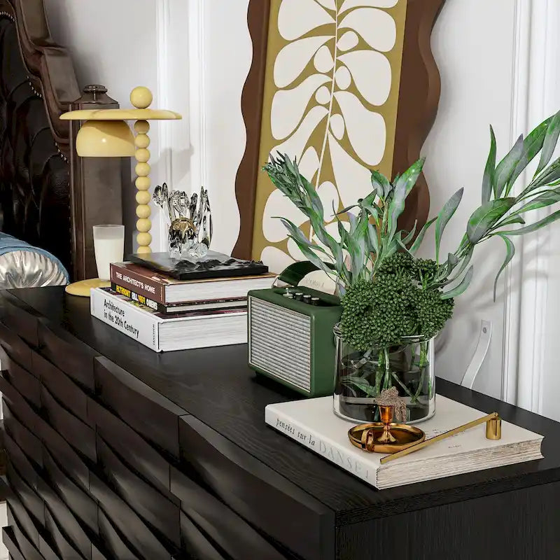 Buffet Noir avec Étagères Réglables, Meuble de Rangement à 2 Portes, pour 1 Utilisateur