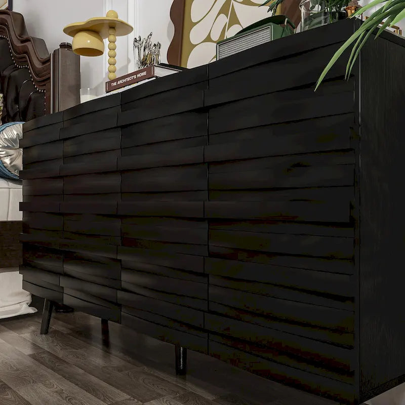 Buffet Noir avec Étagères Réglables, Meuble de Rangement à 2 Portes, pour 1 Utilisateur