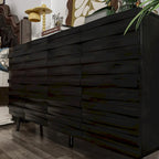 Buffet Noir avec Étagères Réglables, Meuble de Rangement à 2 Portes, pour 1 Utilisateur