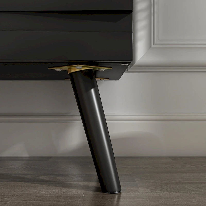 Buffet Noir avec Étagères Réglables, Meuble de Rangement à 2 Portes, pour 1 Utilisateur