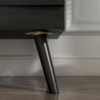 Buffet Noir avec Étagères Réglables, Meuble de Rangement à 2 Portes, pour 1 Utilisateur
