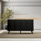 Buffet Noir avec Étagères Réglables, Meuble de Rangement à 2 Portes, pour 1 Utilisateur