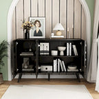 Buffet Noir avec Étagères Réglables, Meuble de Rangement à 2 Portes, pour 1 Utilisateur