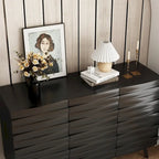 Buffet Noir avec Étagères Réglables, Meuble de Rangement à 2 Portes, pour 1 Utilisateur