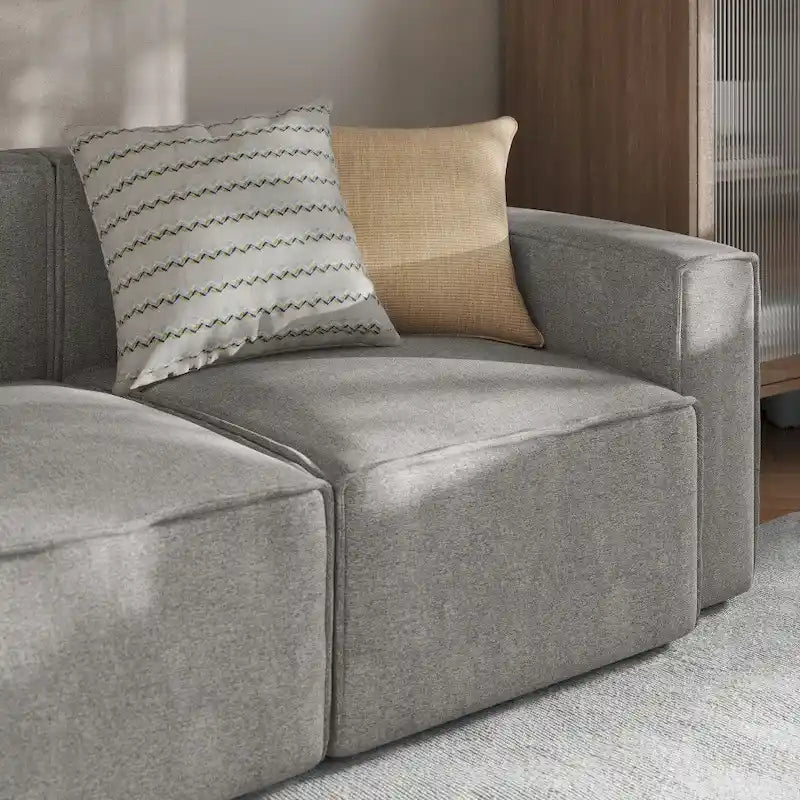 Canapé modulaire 1 place avec accoudoir droit Gris / Crème / Gris foncé