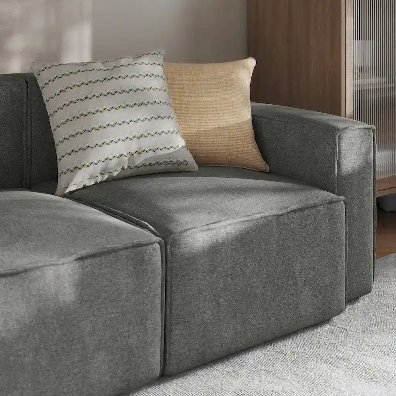 Canapé modulaire 1 place avec accoudoir droit Gris / Crème / Gris foncé