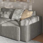 Canapé modulaire 1 place avec accoudoir droit Gris / Crème / Gris foncé