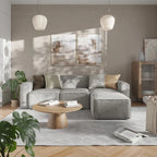 Canapé modulaire 1 place avec accoudoir droit Gris / Crème / Gris foncé