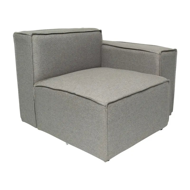 Canapé modulaire 1 place avec accoudoir droit Gris / Crème / Gris foncé