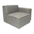 Canapé modulaire 1 place avec accoudoir droit Gris / Crème / Gris foncé