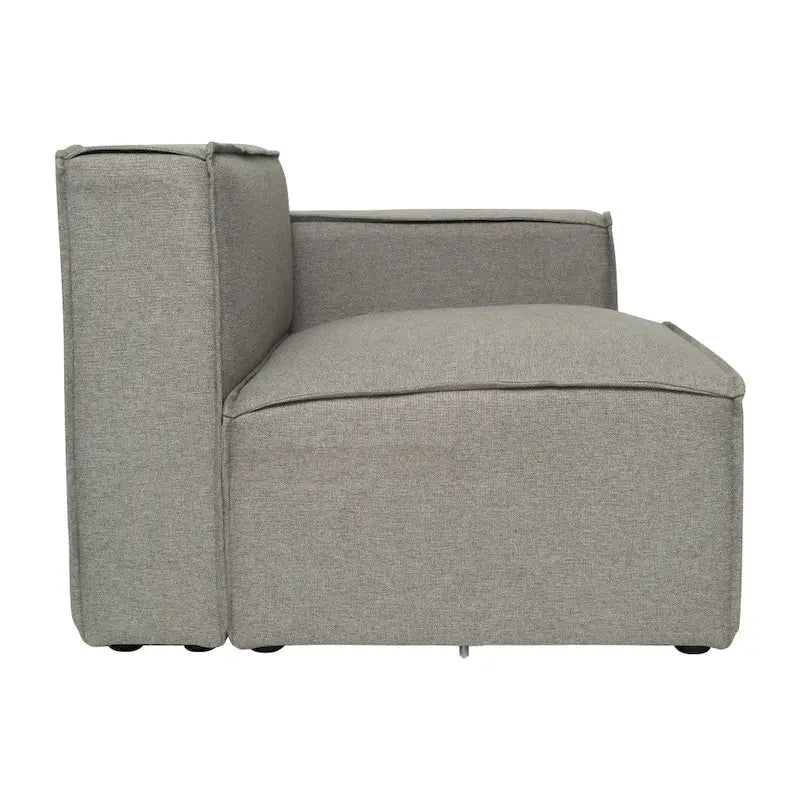 Canapé modulaire 1 place avec accoudoir droit Gris / Crème / Gris foncé