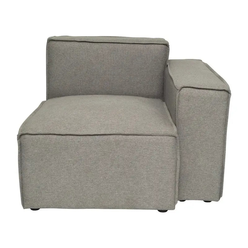 Canapé modulaire 1 place avec accoudoir droit Gris / Crème / Gris foncé
